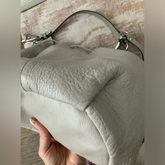 Vintage Y2K 2011 COACH Madison F1120-17016 Leather Drawstring Grey Bag LIKE NEW - Picture 11 of 16